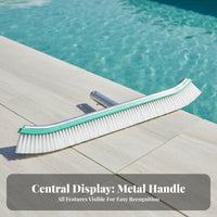 Dense Bristles Curved Edge Pool Brush Pole Connector Aluminum Pool Brush
