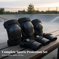 6 Pieces Knee Elbow Wrist Guard Set Adjustable Straps Blading Pads Impact Resistant Skating Pads Kit for Adults, Teens, Scootering, Biking