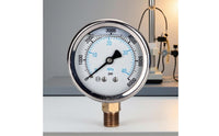 Spray Machine Pressure Gauge Brass Threaded Connection Shock-Resistant Gauge White Dial