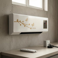 UK Plug Digital Wall Heater Decorative Front Print Electric Wall Heater Rectangular Home Heating Easy Mount for Bathroom, Bedroom