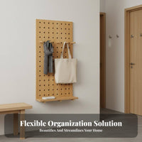Space-Saving Pegboard Shelving Single DIY Design Wall Organizer Adjustable Shelves Display Shelf Versatile for Homeowners, Business Owners, Entryway, Kids' Room, Home Fromice, Retail Outlet