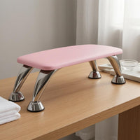 Microfiber Leather Pedicure Hand Rest Cushion Non-Slip Manicure Hand Rest Stainless Steel Legs Beauty Tool Padded Top