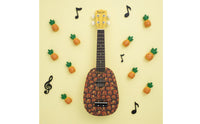 Basswood Pineapple Ukulele Nylon Strings 21 Inch Ukulele Portable Musical Instrument Lightweight for Children, Outdoor