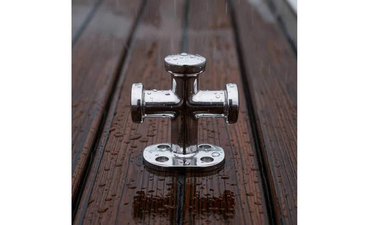 Single Cross Bollard 316 Stainless Steel Cross Bollard Mirror Polished Mooring Bitt for Yacht Builders, Boats, Yachts, Docks
