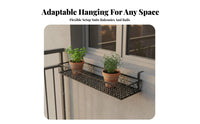Rectangular Flower Pot Basket Space-Saving Hanging Flower Pot Sturdy Construction Hanging Plant Rack for Fence, Patio, Deck