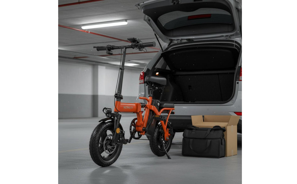Lightweight Folding Powered Bike Portable Design Folding Powered Bike Power-Replenishable Foldable Electric Cycle for Adults, Commuting, Travel