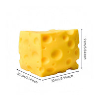 Slow Rebound Squishy Cheese Toy Yellow Swiss Cheese Squishy Molded Holes Rounded Edges