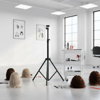 Telescoping Pole Hairpiece Tripod Stand Foot Pedal Adjustable Hairpiece Tripod Foldable Mannequin Head Stand Black Hardware