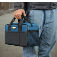 Woven Handles Tool Bag Vertical Pockets Oxford Tool Bag Mesh Pocket Portable Storage Soft-Sided