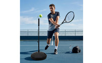 Stable Tennis Practice Aid with Adjustable Pole Portable Tennis Practice Aid with Weighted Base for Beginners, Students, Backyard, Home, School Court