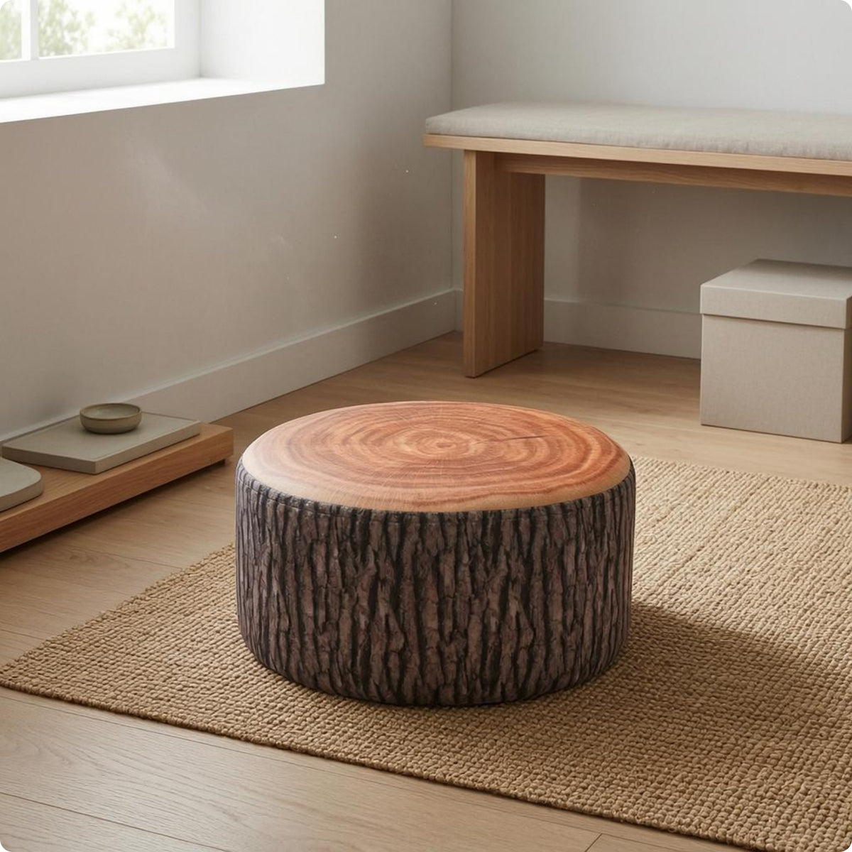 Removable Cover Fruit Stool Washable Low Stool Cylindrical Padded Ottoman
