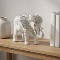 Decorative Elephant Figurine Resin Elephant Figurine Light-Toned Ornamental Item for Tabletop, Entryway