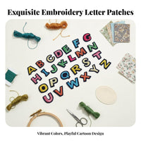 Embroidered Letter Applique Decorative Embroidered A-Z Letters Versatile Colorful Letter Applique for DIY Enthusiast S, Parents, School Uniforms