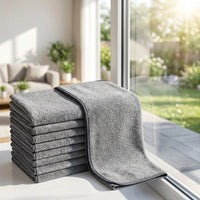 Thickened Magic Cleaning Cloth Microfibre Cloth, Streak-Clear Cloths for Glass and Mirrors, Non-Shedding Cleaning Cloths for Panes, Dark Gray