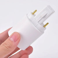 Copper Contacts G23 to E27 Adapter for Home Lighting, 6A Rated Current 2-Pin to Screw Base Converter, 120°C Heat Resistance PBT Shell, 1 Pack