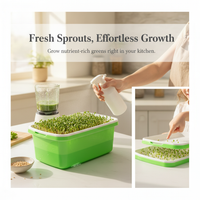 Hydroponic Seed Sprouter Tray Kit for Home Gardening, Bean Sprout Growing System