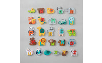 26 Pieces Educational Wooden Alphabet Matching Game Colorful Alphabet Animal Puzzle Multicolor Wooden Puzzle with Animal Blocks Smooth Edges for Classroom
