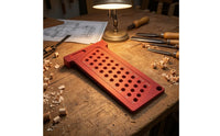 CNC-Machined T-Shaped Marking Ruler Engraved Measurement Markings Woodworking Layout Ruler Drilled Hole Grid Hand Tool Red Finish for Woodworkers