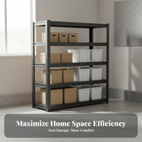 Multi-Layer Storage Rack High Load Capacity 5 Tier Adjustable Storage Rack Thickened Shelves Standing Steel Shelf for Homeowners, Balcony, Kitchen