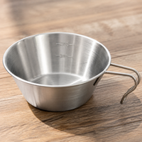 Stainless Steel Bowl for Camping 4-Piece Set Deep Bowl 304 Stainless Steel Camping Tableware Matte