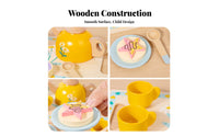 Role-Playing Fun Afternoon Tea Playset Educational Afternoon Tea Toy Set Learn Through Play Pretend Dessert Service Polished Edges for Children, Preschoolers, Toddlers, Kindergarten, Playroom