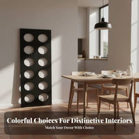 Modern Minimalist Circular Cutout Partition Mobile Folding Screen Multi-Panel Construction Room Divider Portable for Homeowners, Business Owners, Entryway, Bedroom, Restaurant, Studio Apartment