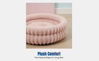 Soft Rabbit Fur Cat Bed, Round Thickened Mat, Indoor, Multi-Size, Multi-Color
