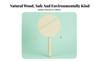 DIY Rattle Drum Ready to Paint Paintable Wooden Hand Drum Wood Unfinished Wooden Rattle for Children, Parents, Art Class, Birthday Party, Home