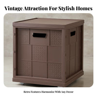 Vintage Design Book Bin Large Capacity Wheeled Book Organizer Dust-Proof Lid