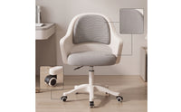 Upholstered Desk Chair Padded Height-Adjustable Computer Chair Rolling Furniture for Telecommuters, Students, Study, Bedroom, Dorm Room