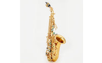 Glossy Curved Saxophone Smooth B-Flat Saxophone Compact Woodwind Instrument Portable for Students, School Band
