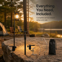 Outdoor Camping Light Stand Portable Telescopic Aluminum Alloy Pole with Base and Storage Bag
