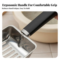 Cat Waste Sifter Easy to Clean Stainless Steel Waste Scooper Rust-Resistant Metal Litter Sifter