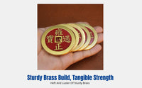 Pure Brass Five Emperor Coins, Door Threshold Weight, Entryway Home Decor, Random Emperor Motif, Office Gift