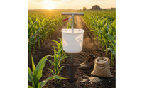 White Plastic Manual Fertilizer Applicator Stainless Steel Soil Fertilizer Tool Tapered Tip