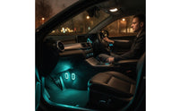4 Pieces Adhesive Car Ambient Light with Controller Wireless Car Interior LED Lights Rechargeable Interior Ambient Lighting Kit Dynamic Modes for Footwells