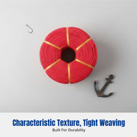 Polypropylene Safety Rope, Red 3-Strand, High Strength, Port, Marine, Fishing, Lifting, Multipurpose