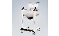 Manual Patient Lift Caster Wheels Hand-Crank Patient Lifter Metal Frame Wheeled Transfer Chair for Caregivers, Elderly