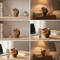 Wooden Capybara Figurine Beech Wood Capybara Figurine Handmade Tabletop Decor for Bookshelf