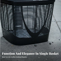 Drop-Resistant Plastic Cycle Basket Sturdy Electric Bike Front Basket Heavy Duty for Commuters, City Riding, Commuting, Shopping