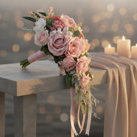 Pink Teardrop Floral Arrangement Photo Prop Bridal Teardrop Floral Arrangement