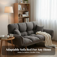 Foldable Design Adjustable Sleeper Loveseat Space-Saving Sofa Bed Cushiony Cushioning Convertible Couch Long-Lasting Frame for Apartment Dwellers, Students, Young Adults, Bedroom, Guest Room, Lounge Area, Creamice