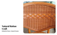 3 Pieces Handwoven Design 3 Piece Rattan Furniture Set Tempered Glass Tabletop for Apartment Dwellers, Homeowners, Balcony, By the Window, Sunroom, Indoor
