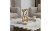 Abstract Sculpture with Curved Loop Modern Tabletop Sculpture with Curved Loop Textured Tabletop Ornament for Bookshelf