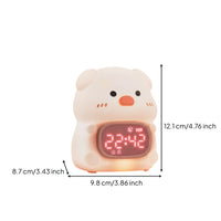 Rounded White Body Pig Alarm Clock Timer-Based Pig Night Light Clock Electronic Home Decor