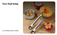 Fruit Baller Stainless Steel Fruit Baller Digger Double-Ended Fruit Baller 2-in-1 Design Fruit Baller Rust-Resistant
