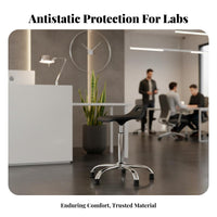 Thick Cushi Single D Seat Anti-Static Workstation Stool Strong Load-Bea Circular Adjustable Swivel Stool Water and Oil Proof Commercial Seating Easy to Assemble for Factory Workers, Home Office Users, Workstation Oratory, Clean Room, Workshop