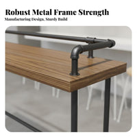 Warehouse Bar Table High Top Narrow Counter-Height Table Set Space-Saving Design Tall Dining Furniture for Apartment Dwellers, Balcony, Kitchen