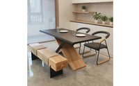 Modern Rectangular Dining Table Minimalist Dining Table with Geometric Base Sturdy Furniture Contemporary for Apartment