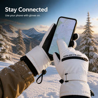 Unisex Winter Ski Gloves with Touchscreen, Thermal Fleece Lining, Waterproof, Windproof for Outdoor Cycling